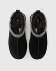 UGG Tazz II Black ciabatte platform donna in pelle scamosciata e montone nero, vista posteriore