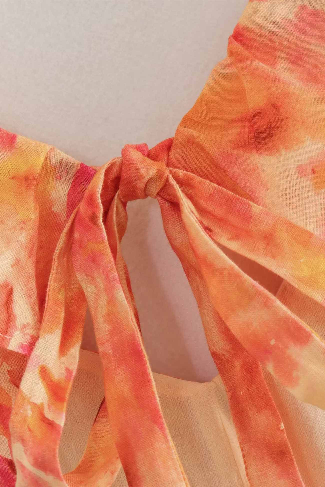 Bethany | Abito lungo elegante da donna con volant e stampa floreale