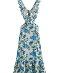 Bethany | Abito lungo elegante da donna con volant e stampa floreale