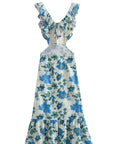 Bethany | Abito lungo elegante da donna con volant e stampa floreale