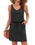 Vestito Donna Ursula – Scollo a V, Spalline Sottili, Taglio Mini e Vita Regolabile con Tasche Estate