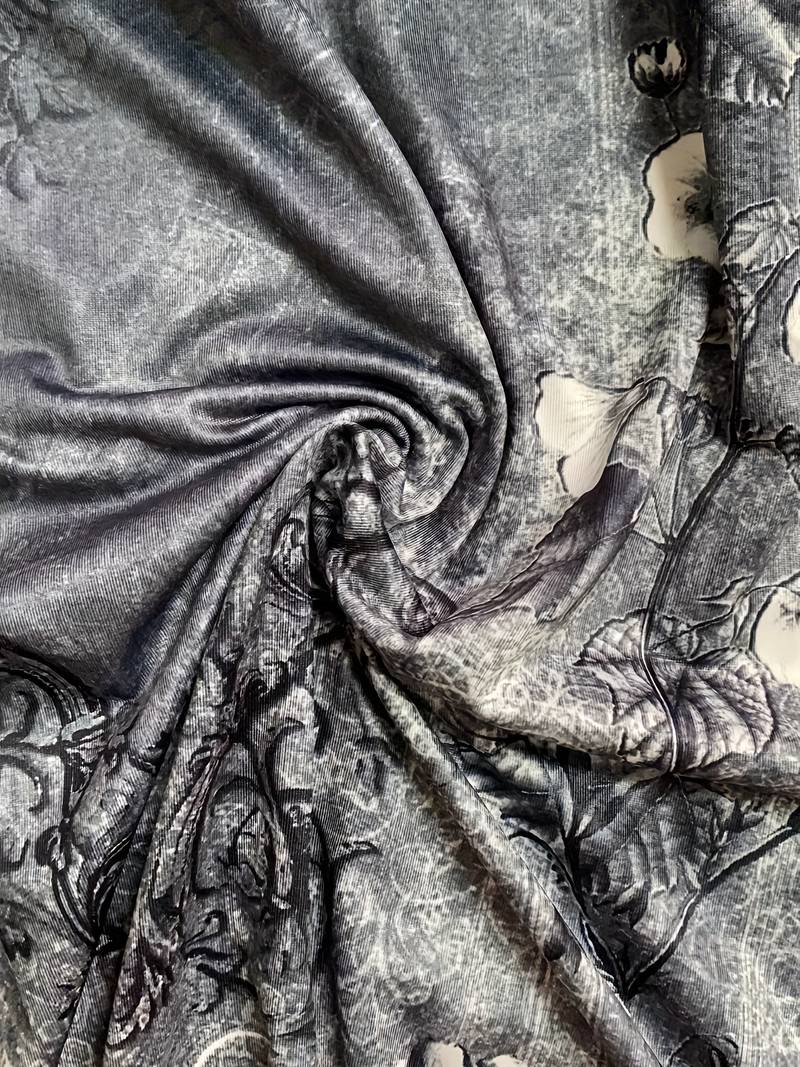Blair | Abito midi asimmetrico da donna con arte astratta