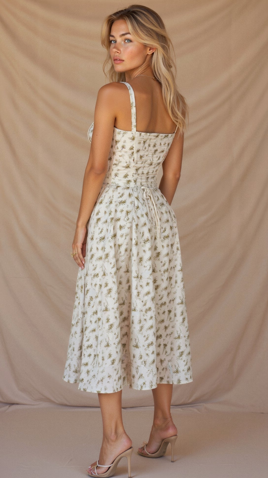 Bonnie | Abito midi floreale chic con corsetto da donna