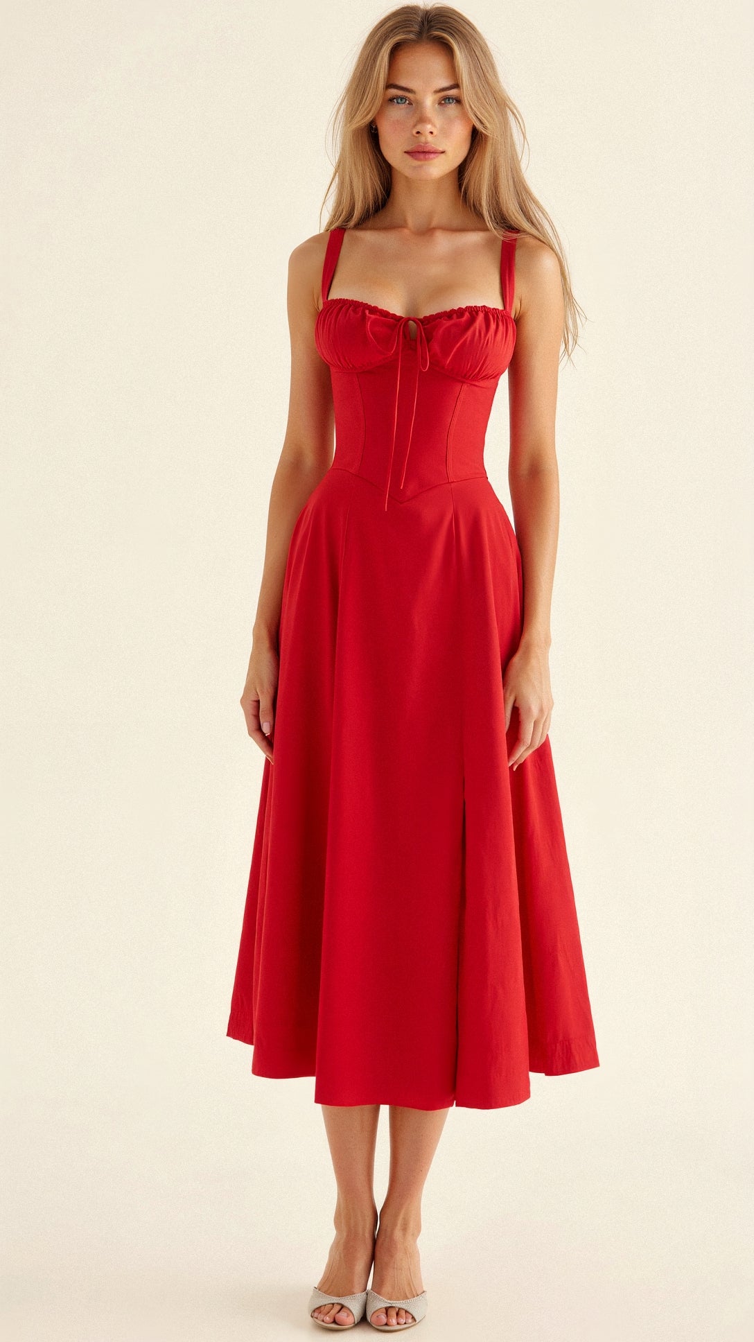 Bonnie | Abito midi floreale chic con corsetto da donna