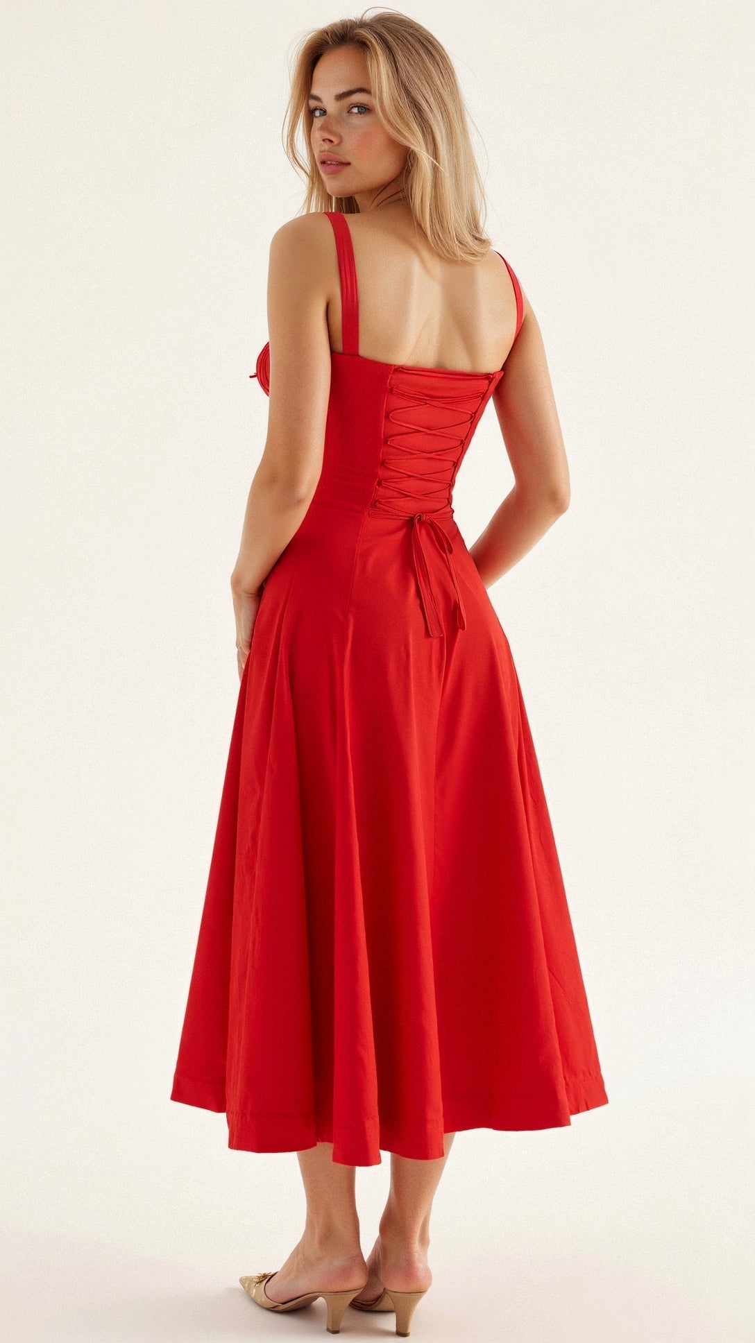 Bonnie | Abito midi floreale chic con corsetto da donna