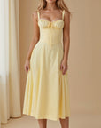 Bonnie | Abito midi floreale chic con corsetto da donna