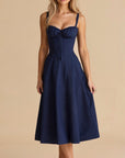 Bonnie | Abito midi floreale chic con corsetto da donna