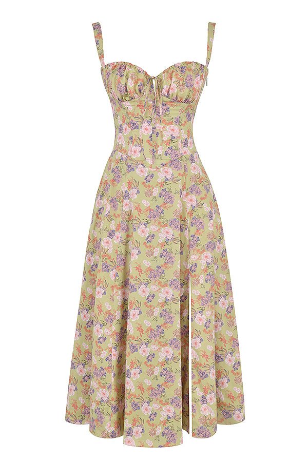 Bonnie | Abito midi floreale chic con corsetto da donna