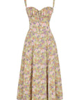 Bonnie | Abito midi floreale chic con corsetto da donna