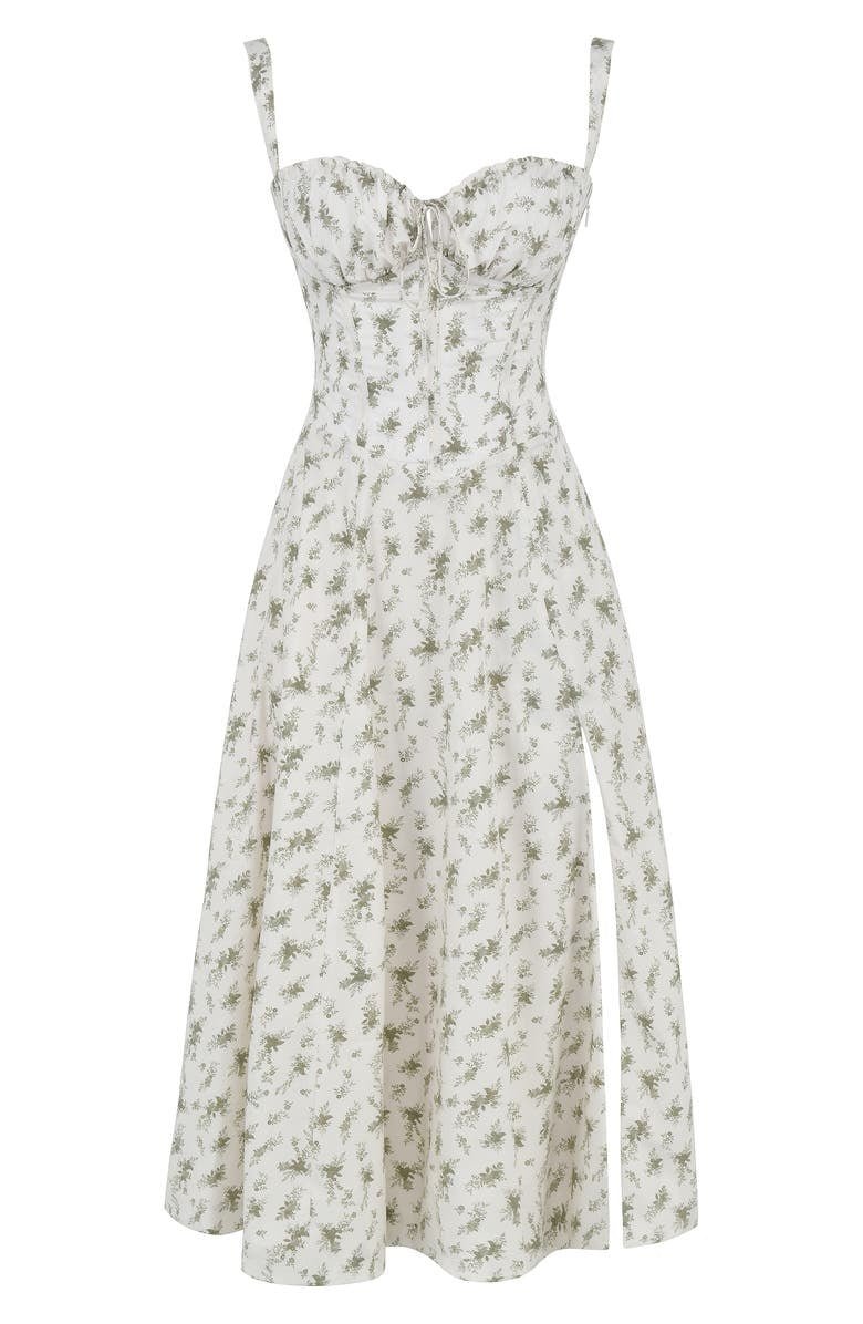 Bonnie | Abito midi floreale chic con corsetto da donna