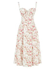 Bonnie | Abito midi floreale chic con corsetto da donna