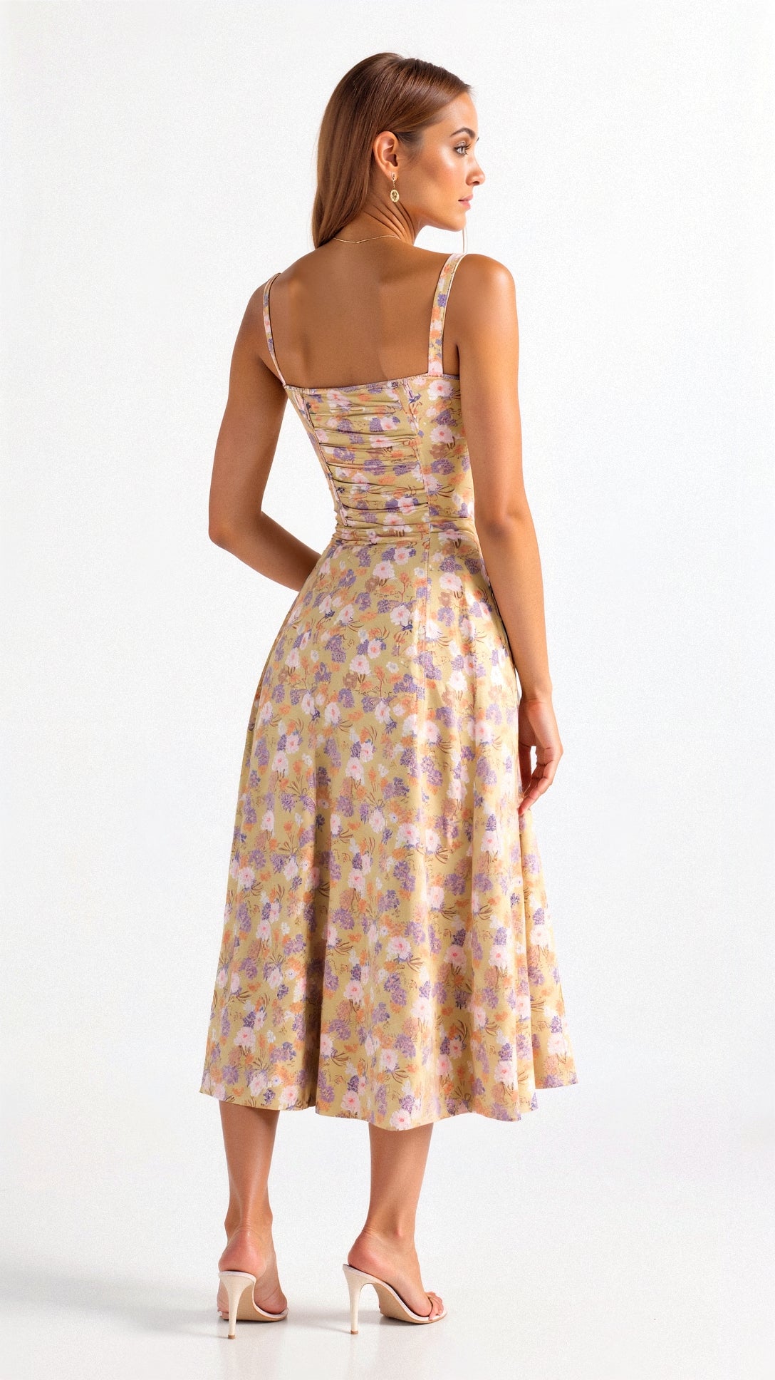 Bonnie | Abito midi floreale chic con corsetto da donna