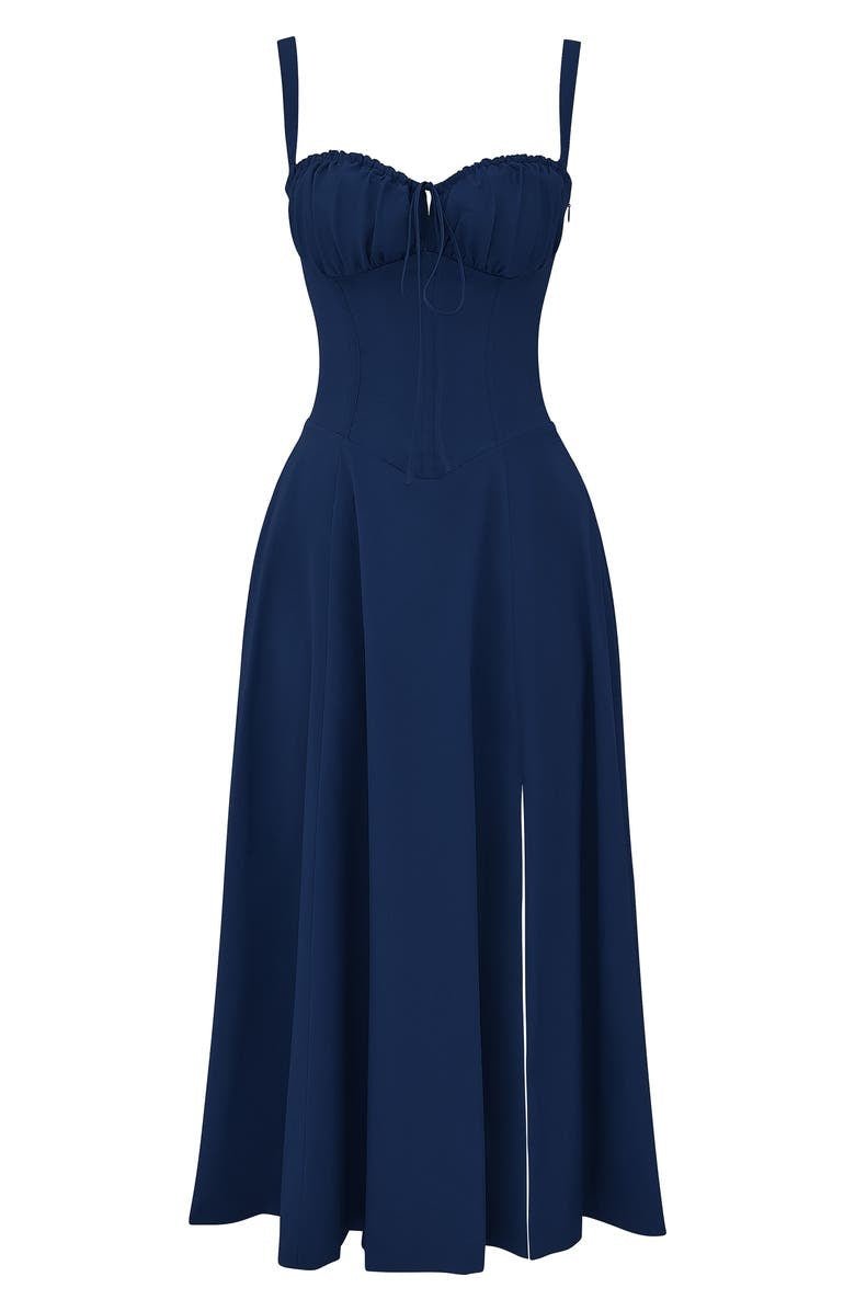 Bonnie | Abito midi floreale chic con corsetto da donna