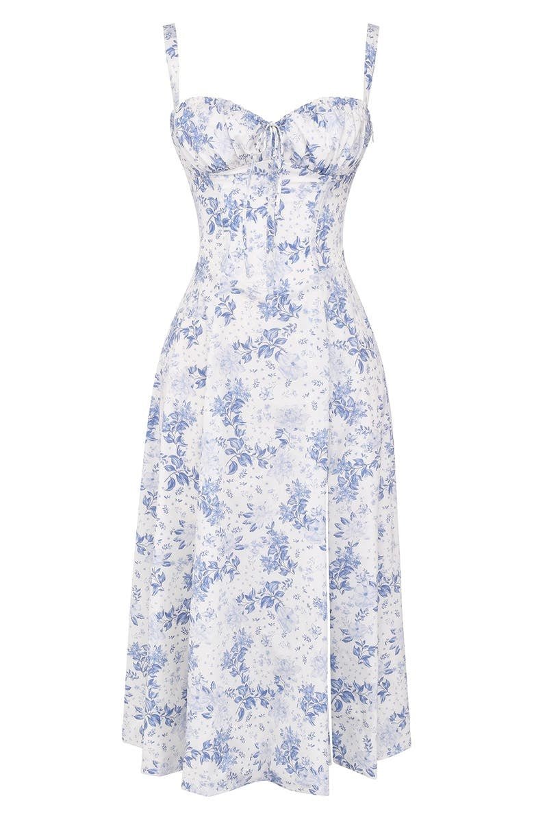 Bonnie | Abito midi floreale chic con corsetto da donna