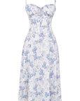 Bonnie | Abito midi floreale chic con corsetto da donna