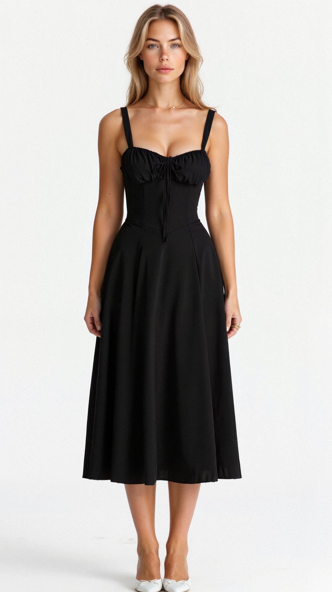 Bonnie | Abito midi floreale chic con corsetto da donna