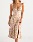 Bonnie | Abito midi floreale chic con corsetto da donna