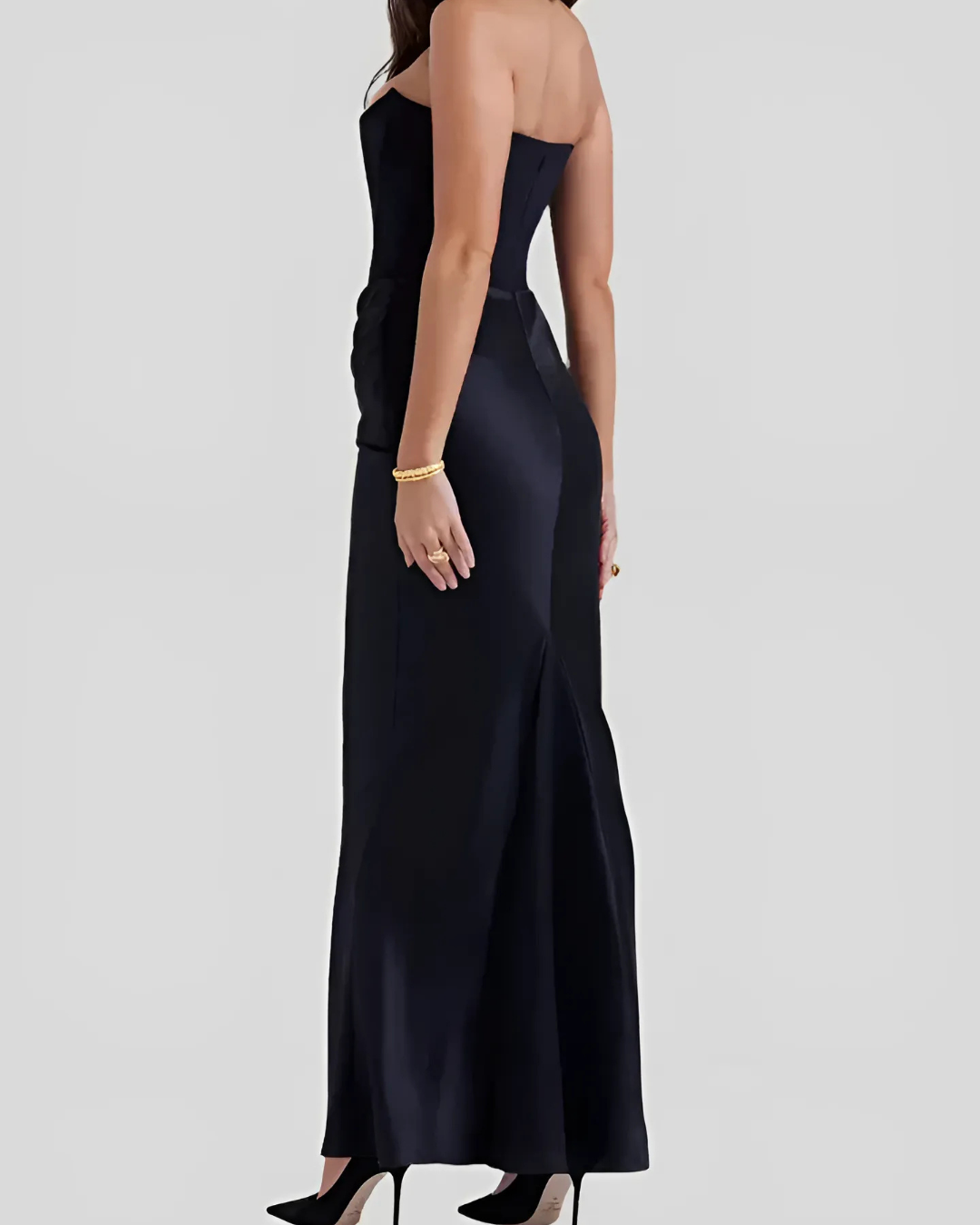 Brooklyn | Abito lungo elegante drappeggiato da donna per invitate a matrimoni