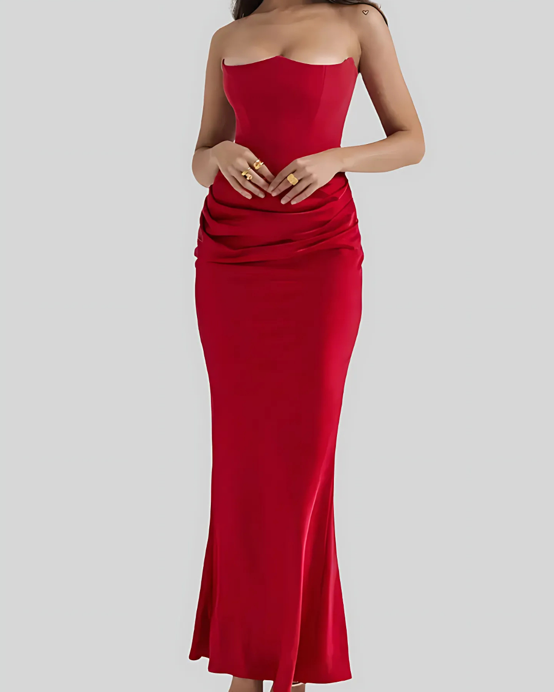 Brooklyn | Abito lungo elegante drappeggiato da donna per invitate a matrimoni
