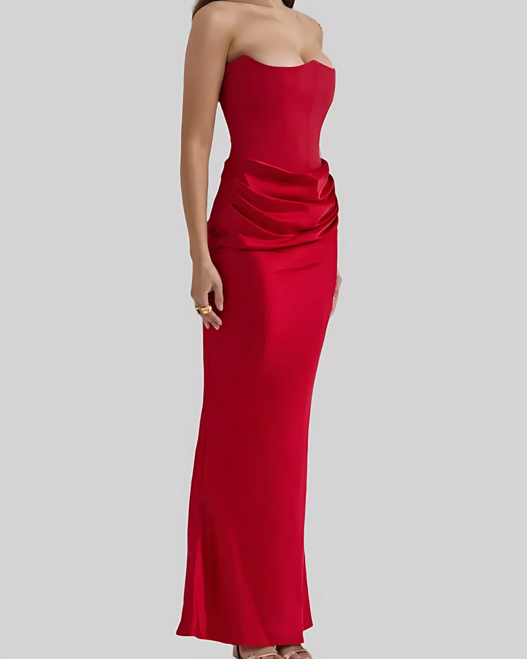 Brooklyn | Abito lungo elegante drappeggiato da donna per invitate a matrimoni
