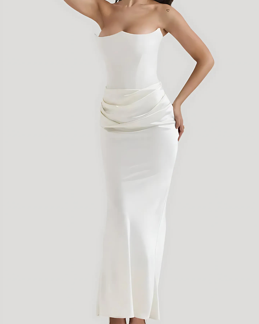 Brooklyn | Abito lungo elegante drappeggiato da donna per invitate a matrimoni