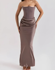 Brooklyn | Abito lungo elegante drappeggiato da donna per invitate a matrimoni