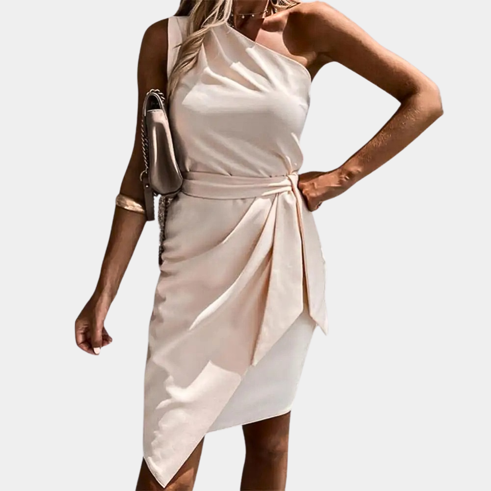 Vestito Mini Portafoglio Asimmetrico Donna – Taglio Vita Aderente