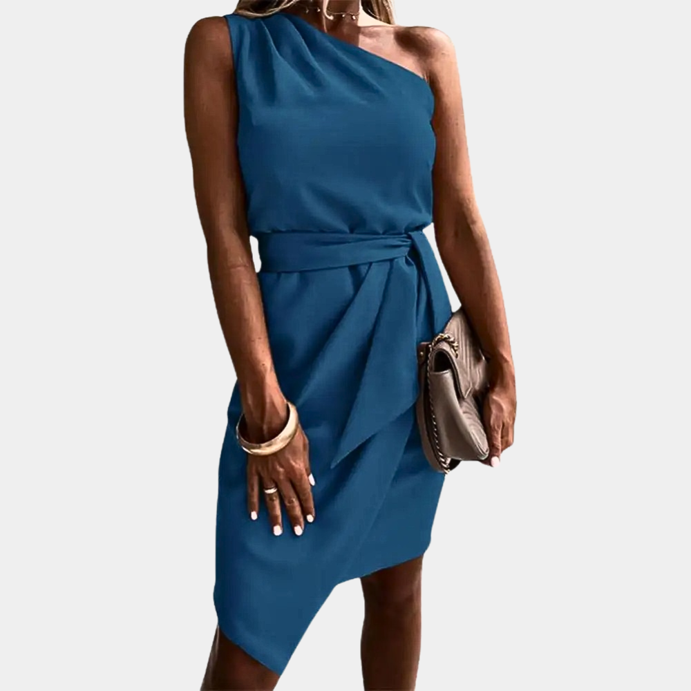 Vestito Mini Portafoglio Asimmetrico Donna – Taglio Vita Aderente