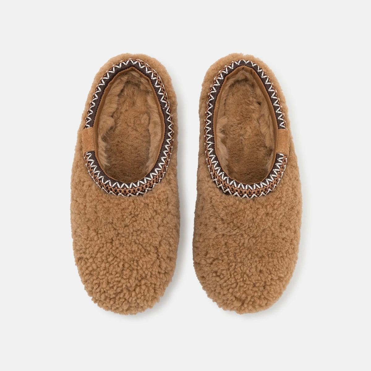 UGG Tasman Maxi Curly Chestnut ciabatte chiuse donna in pelle scamosciata e montone marrone chestnut, dettaglio interno