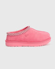 UGG Tasman II Pink Bloom ciabatte chiuse donna in pelle scamosciata e montone rosa, vista laterale
