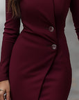 Caroline | Abito midi avvolgente primaverile da donna con bottoni