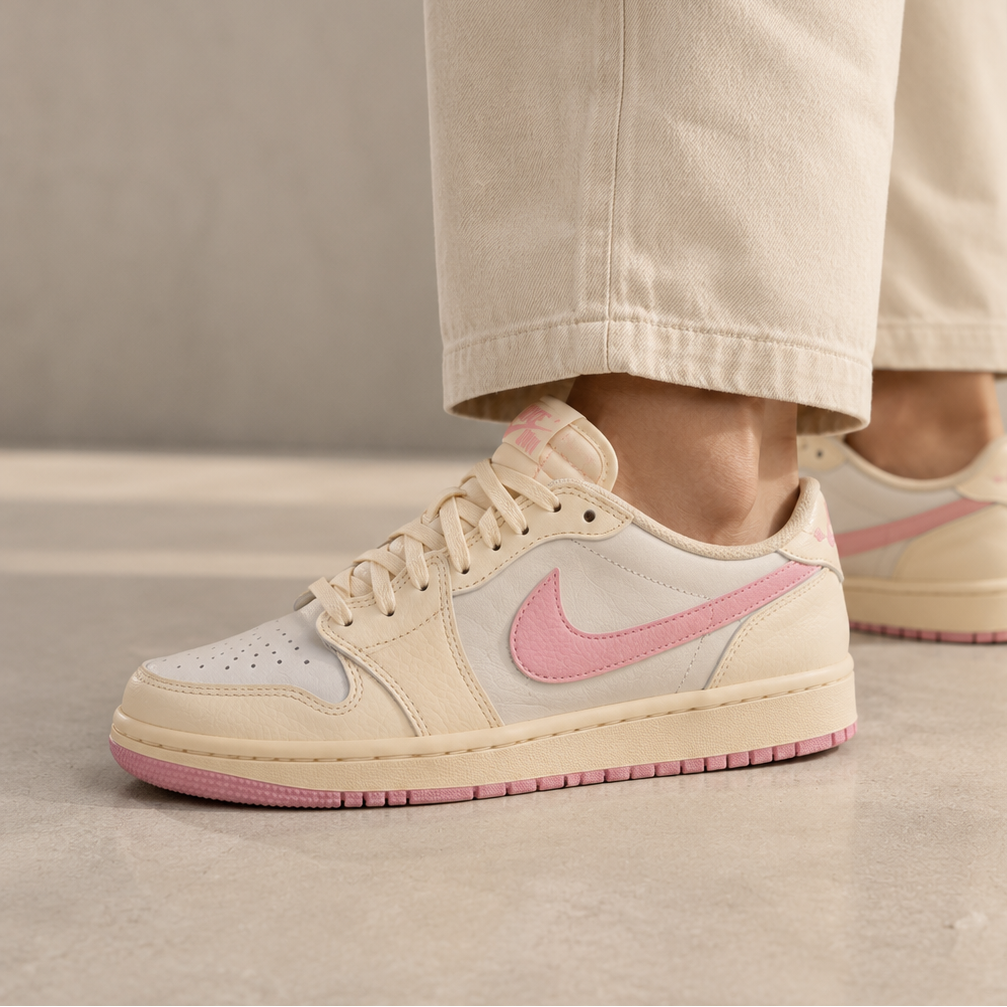 Nike Air Jordan 1 Low Travis Scott Shy Pink Rosa Crema Uomo Donna - 7