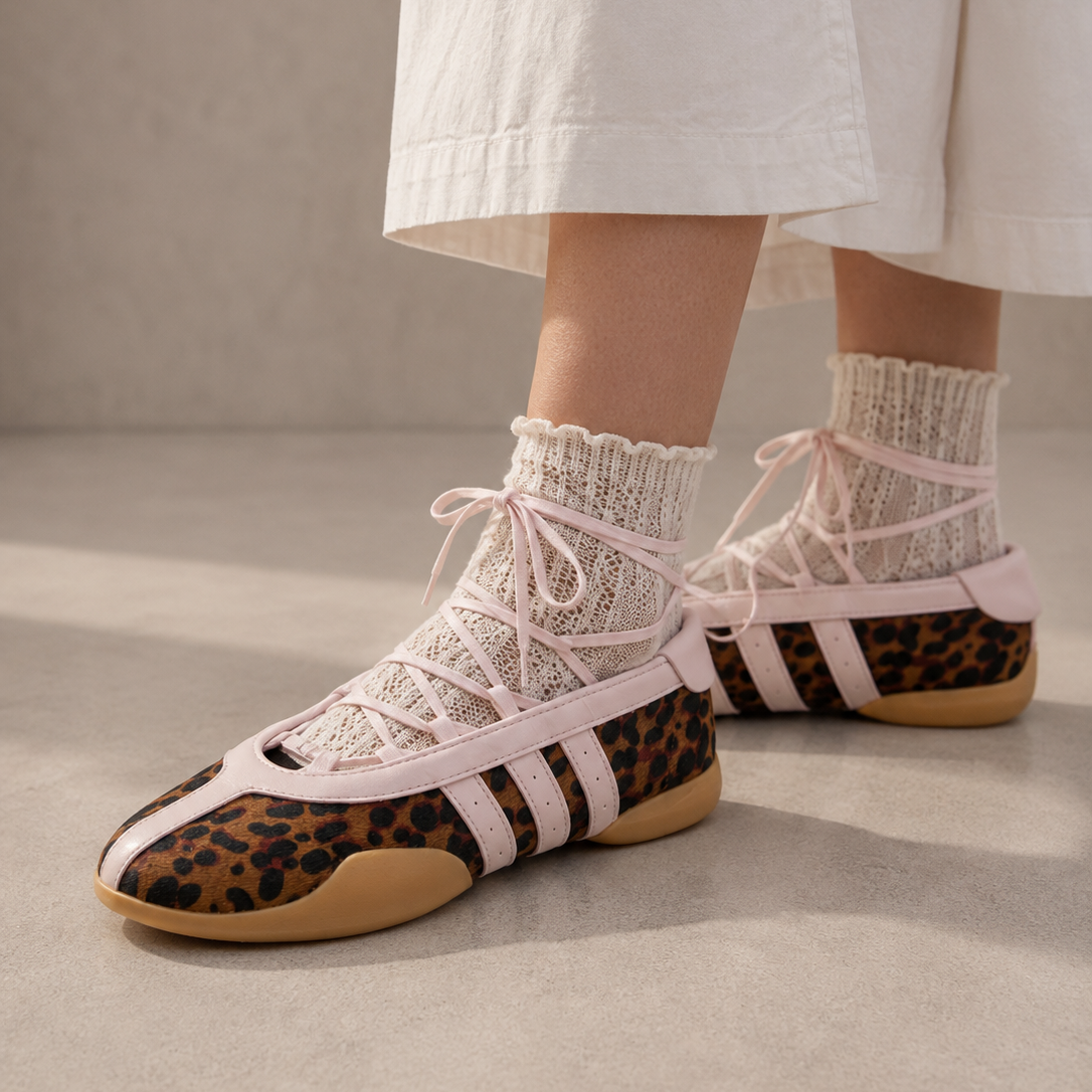 Adidas Taekwondo Leopard Print Clear Pink ballerine donna in rosa - dettaglio tomaia