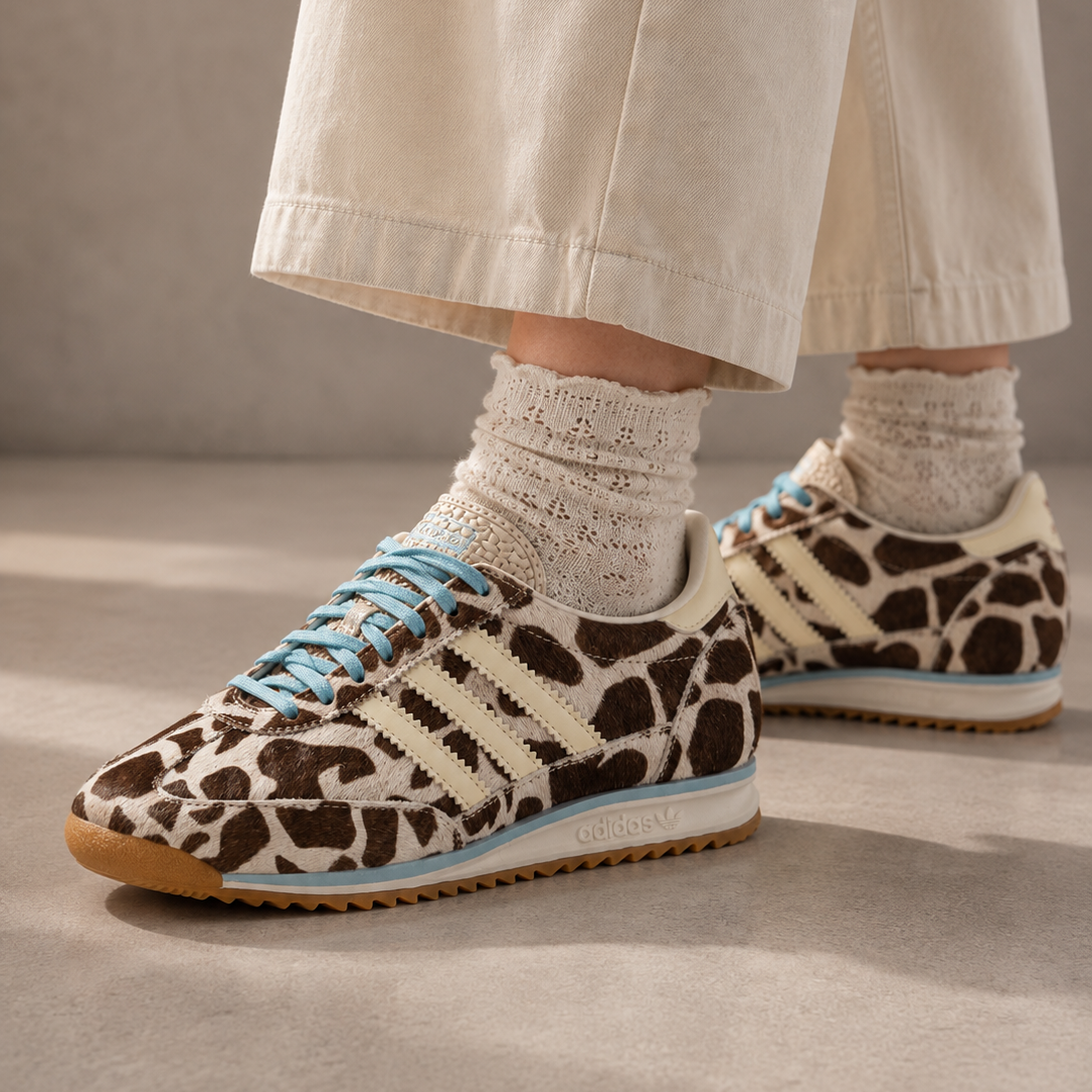 Adidas SL 72 Cow Print Crystal Linen sneakers basse donna in beige - vista posteriore