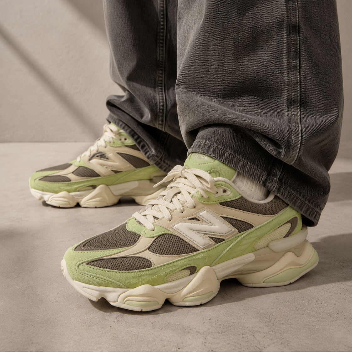 New Balance 9060R Dry Lime Thunder Brown Verde Chiaro Uomo Donna - 5