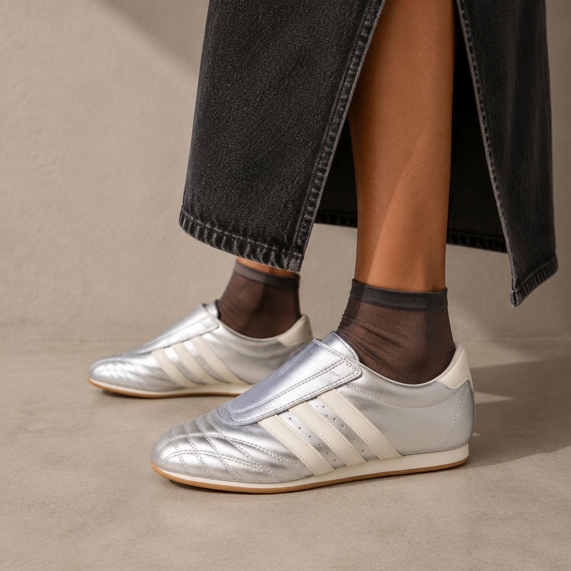 Adidas Taekwondo Silver Metallic ballerine donna in argento - vista posteriore