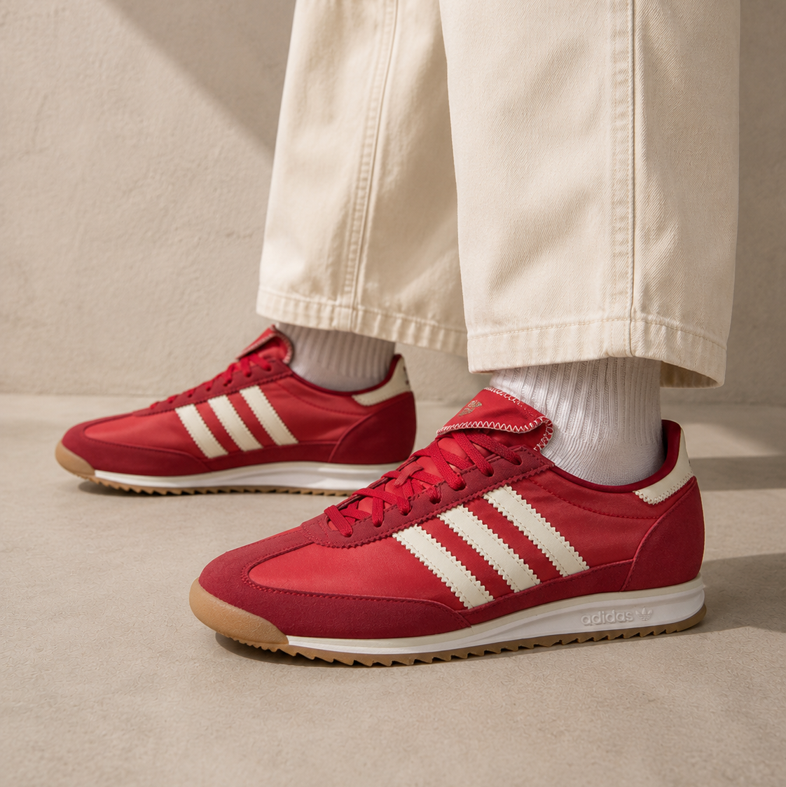Adidas SL 72 LT Better Scarlet Cream sneakers basse donna in crema rosso - vista posteriore