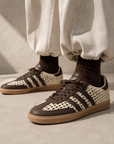 Adidas Samba Basketweave Cream White Earth Strata sneakers basse donna in bianco crema - vista posteriore