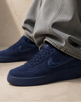 Nike Air Force 1 Low '07 Midnight Navy Black Blu Nero Uomo Donna - 5