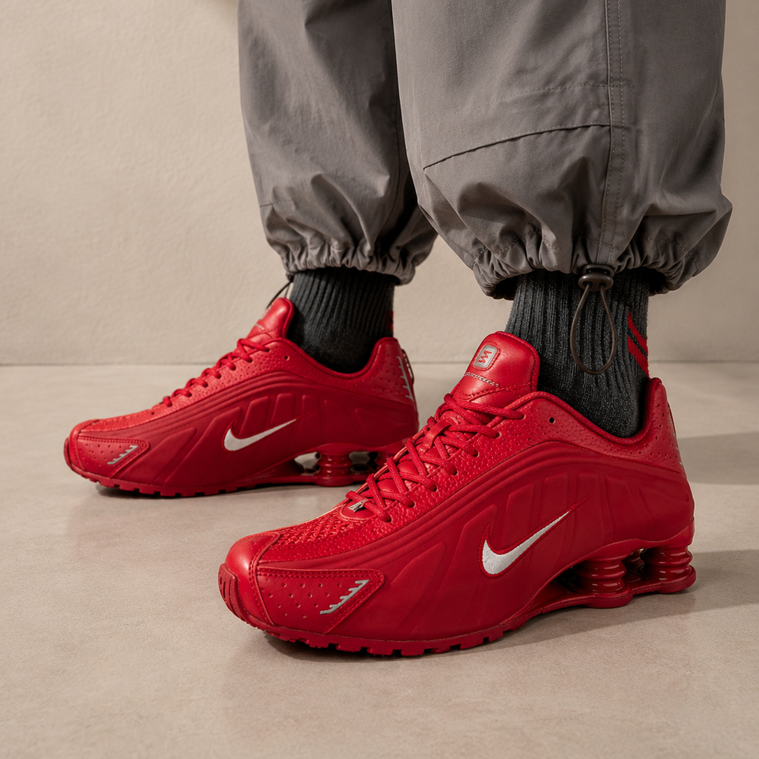 Nike Shox R4 Red Reflective Rosso Uomo Donna - 5