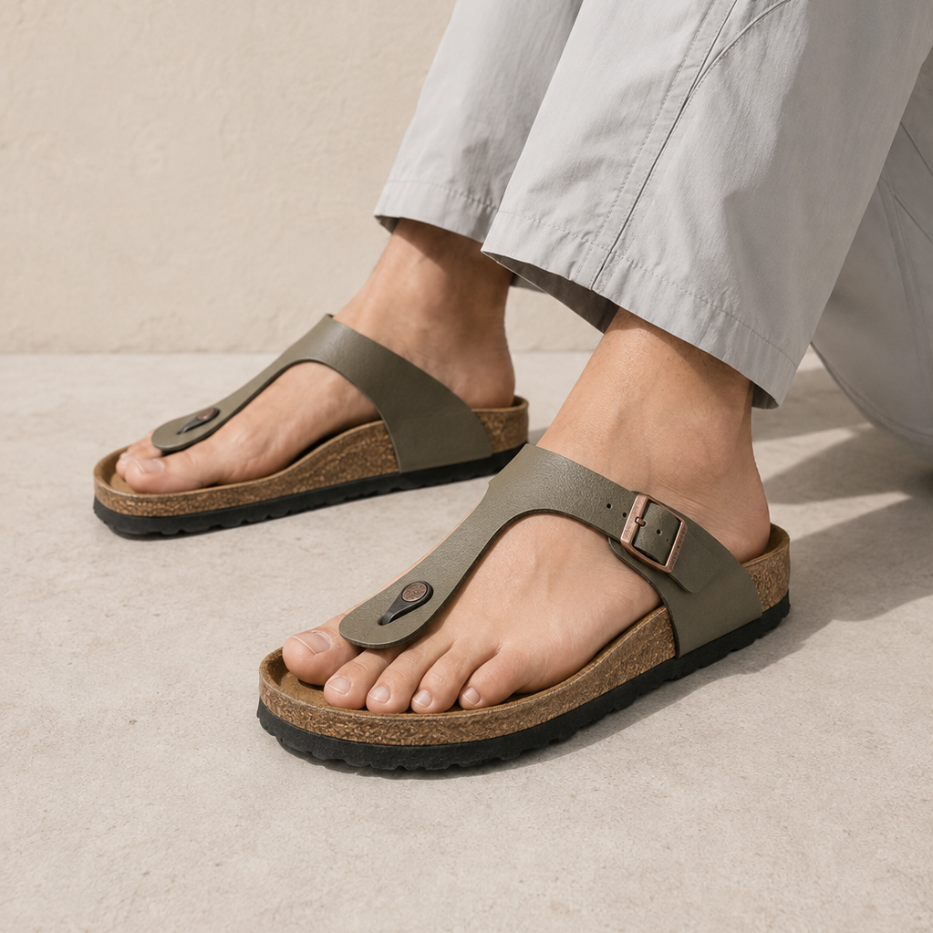 Birkenstock Gizeh Military Green infradito unisex in verde militare - vista posteriore