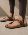 Birkenstock Gizeh Brown infradito unisex in marrone - vista posteriore