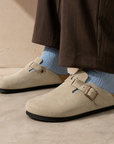 Birkenstock Boston Oat ciabatte unisex in beige avena - vista posteriore