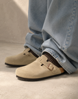 Birkenstock Boston Beige ciabatte unisex in beige - vista posteriore