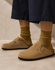 Birkenstock Boston Gold Coffee ciabatte unisex in multicolore - vista posteriore