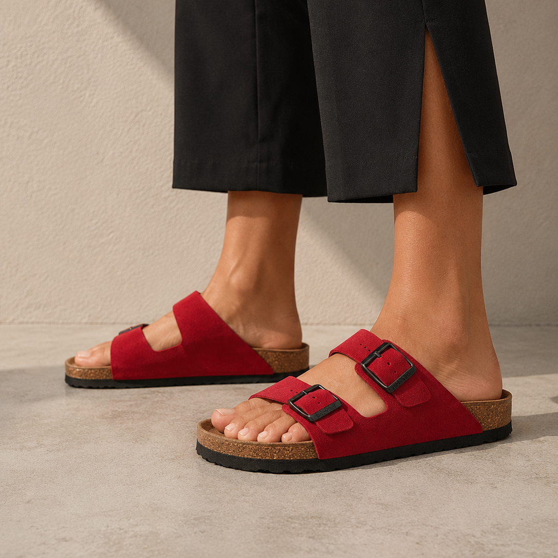 Birkenstock Arizona Red sandali unisex in multicolore - vista posteriore