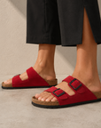 Birkenstock Arizona Red sandali unisex in multicolore - vista posteriore