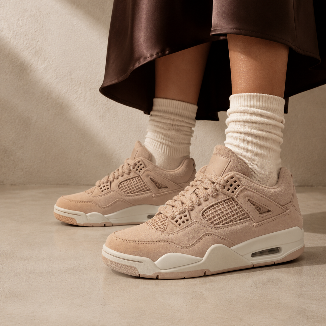 Nike Air Jordan 4 Retro Cozy Girl Crema Beige Donna - 5