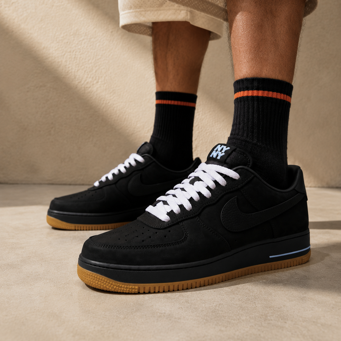 Nike Air Force 1 Low Ja Morant NY vs. NY Black Gum Nero Uomo Donna - 5