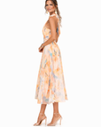 Abito lungo donna in chiffon, taglio svasato — vista 4